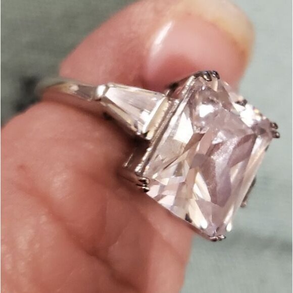 Size 7 BEAUTIFUL HUGE ZIRCON 925 FAS RING - Picture 11 of 11